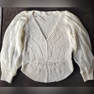 Anthropology Beautiful Cream Sweater, Size S